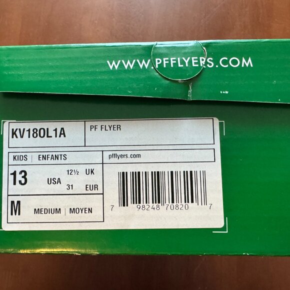 NWT PF Flyers Boy's Center Lo 3V White Canvas 13 Little Kid Hook and Loop Strap - Picture 8 of 8